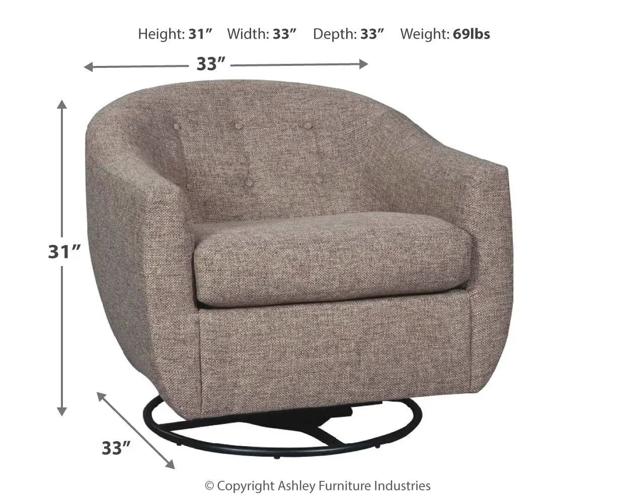 Upshur - Swivel Glider Accent Chair - Taupe by Unique Piece Furniture