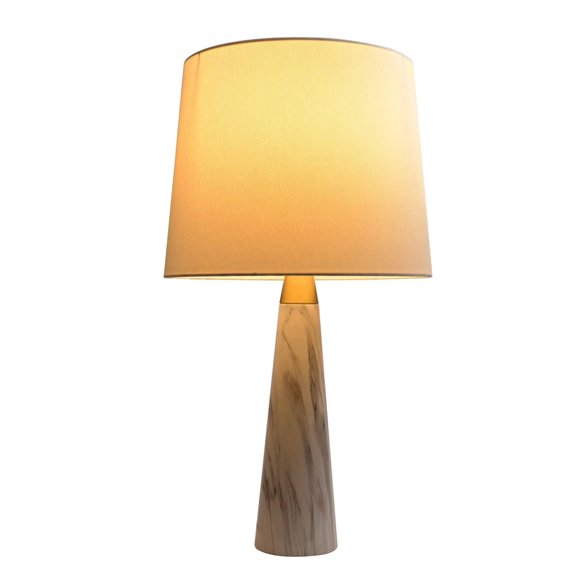 Enclave - Hydro Table Lamp With On / Off Switch Base Shade - Gold / White / White Marble by HouseOfZazla