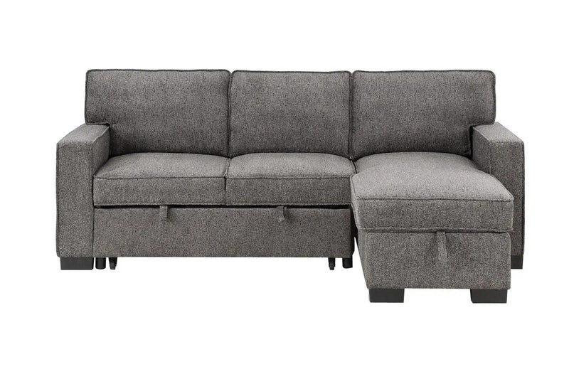 Estelle - Fabric Reversible Sleeper Sectional With Storage Chaise Drop-Down Table 2 Cup Holders And 2 USB Ports by HouseOfZazla