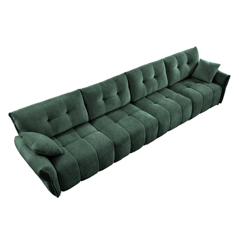 Modern 4-Seater Sofa, Solid Wood Frame In Premium Chenille by HouseOfZazla