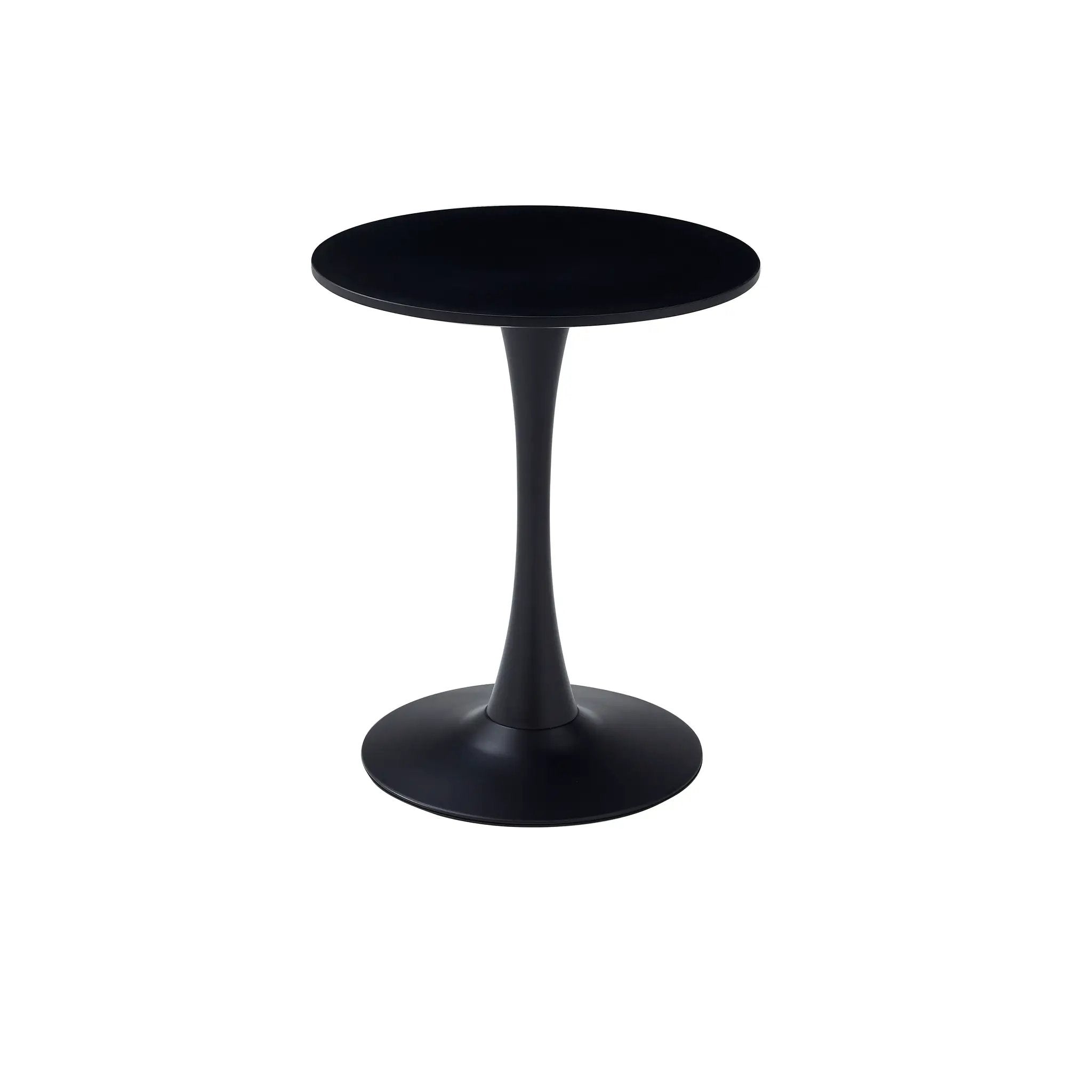 Black Round Dining Table with MDF Top and Matte Iron Base by HouseOfZazla