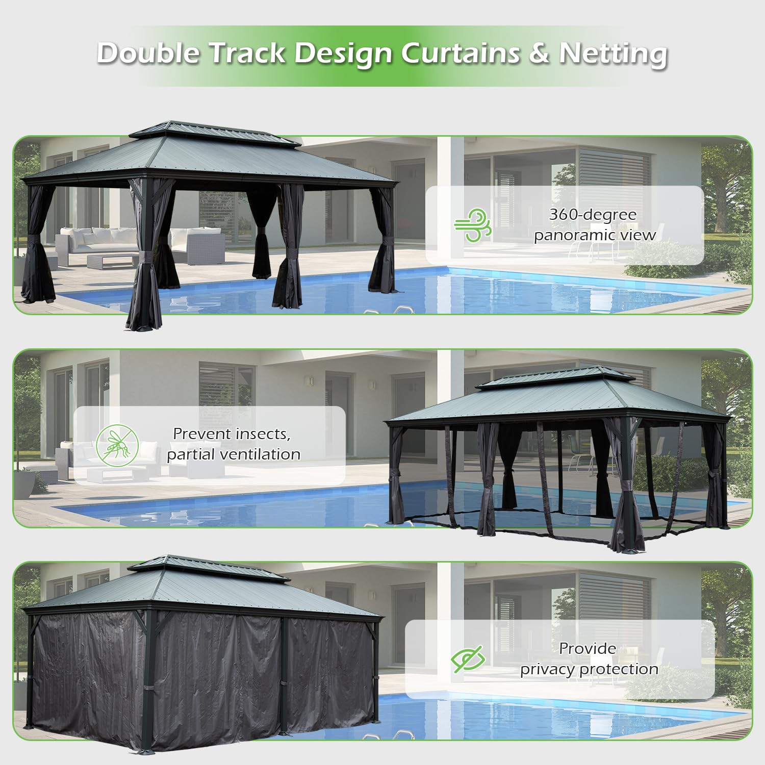 14'x22' Hardtop Gazebo with Resin Roof by HouseOfZazla