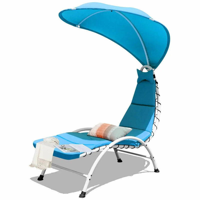 Patio Hanging Swing Hammock Chaise Lounger Chair with Canopy by DirectDeals