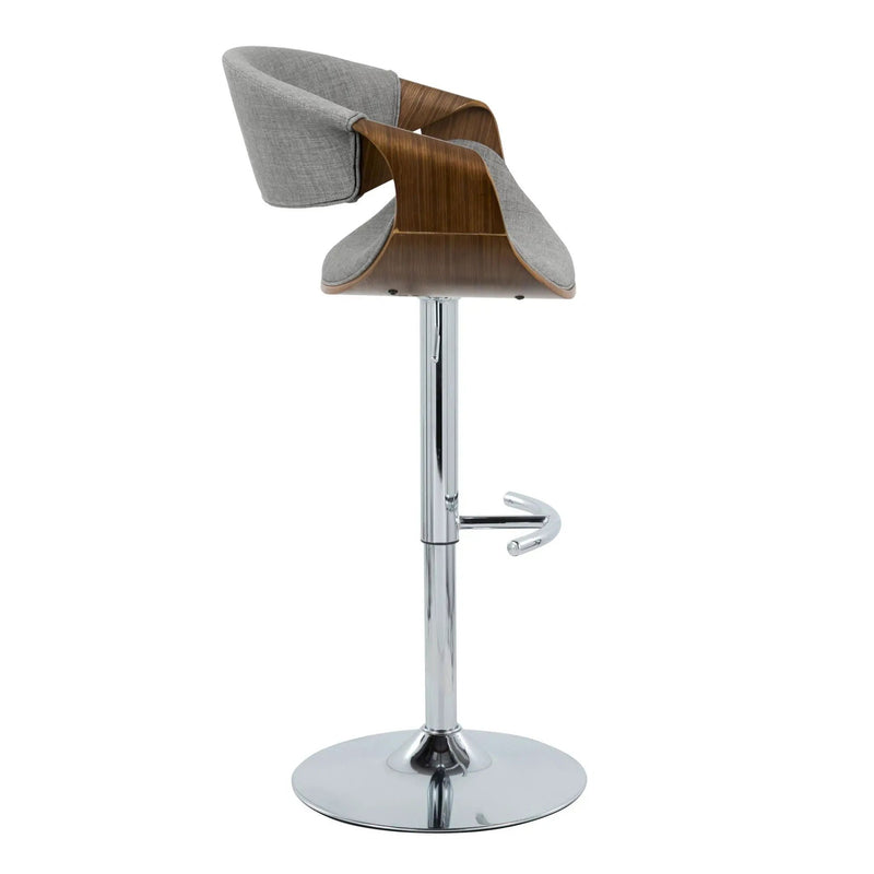 Curvo - Mid Century Modern Adjustable Barstool With Swivel With Rounded T Footrest (Set of 2) by Unique Piece Furniture