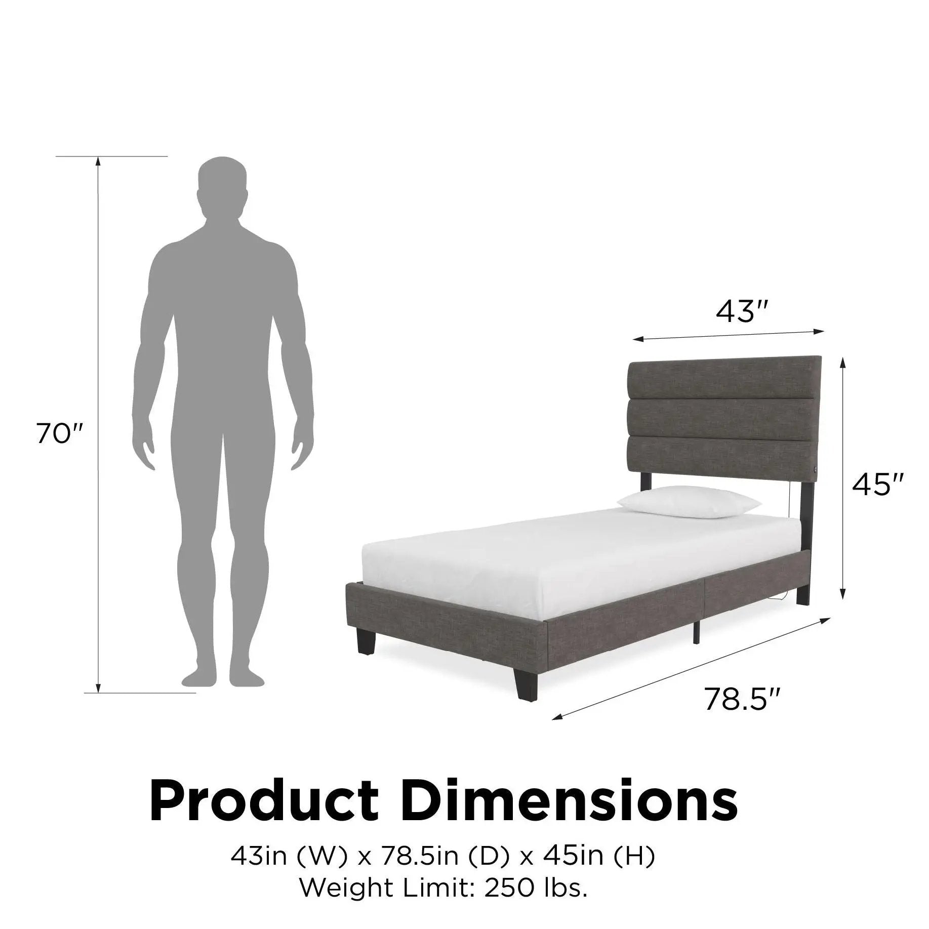 Paloma - Twin Bed With Dual USB Port - Linen by Unique Piece Furniture