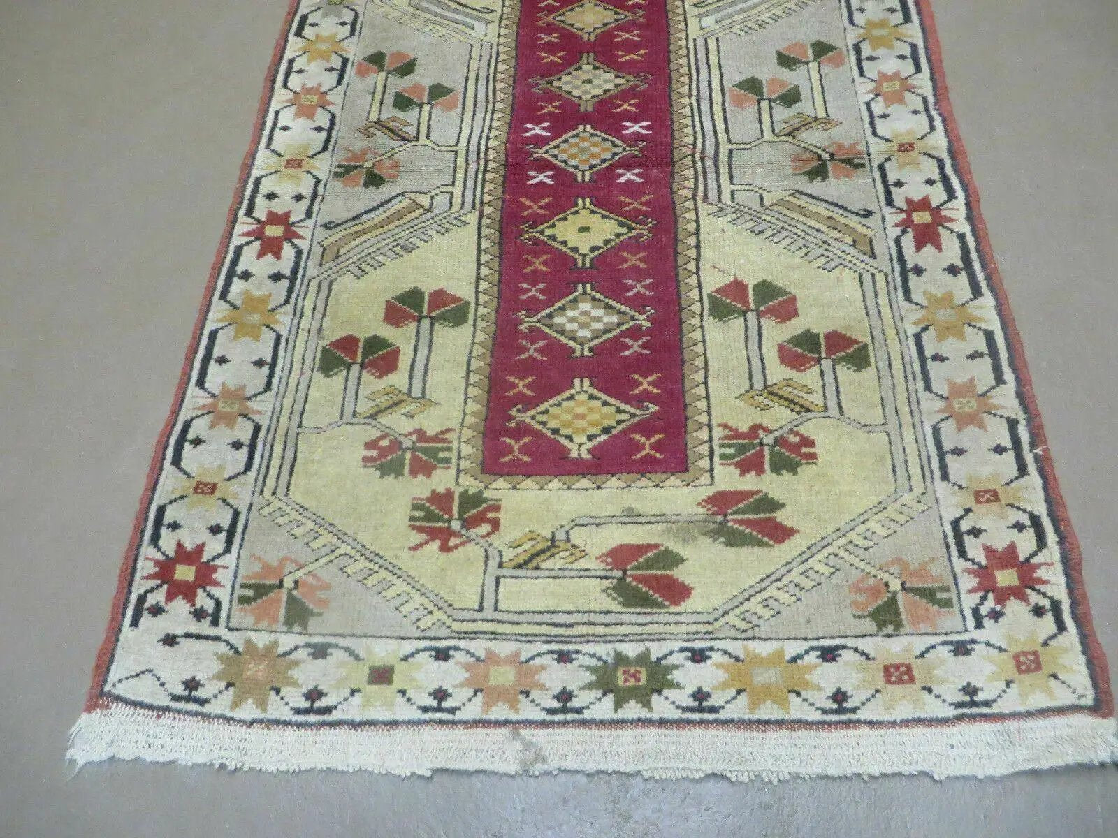 3' X 5' Vintage Handmade Turkish Turkey Oushak MILAS Wool Accent Rug Carpet Nice by Jewel Rugs
