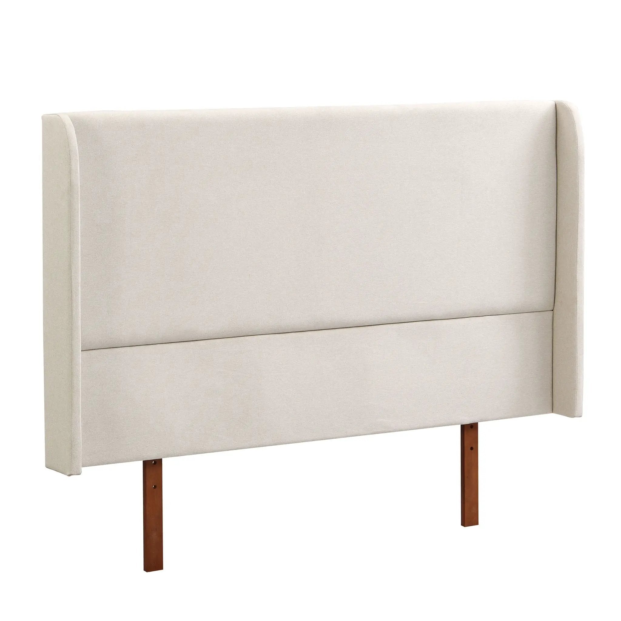 King Size Platform Bed With Upholstered High Headboard - Brown by Unique Piece Furniture