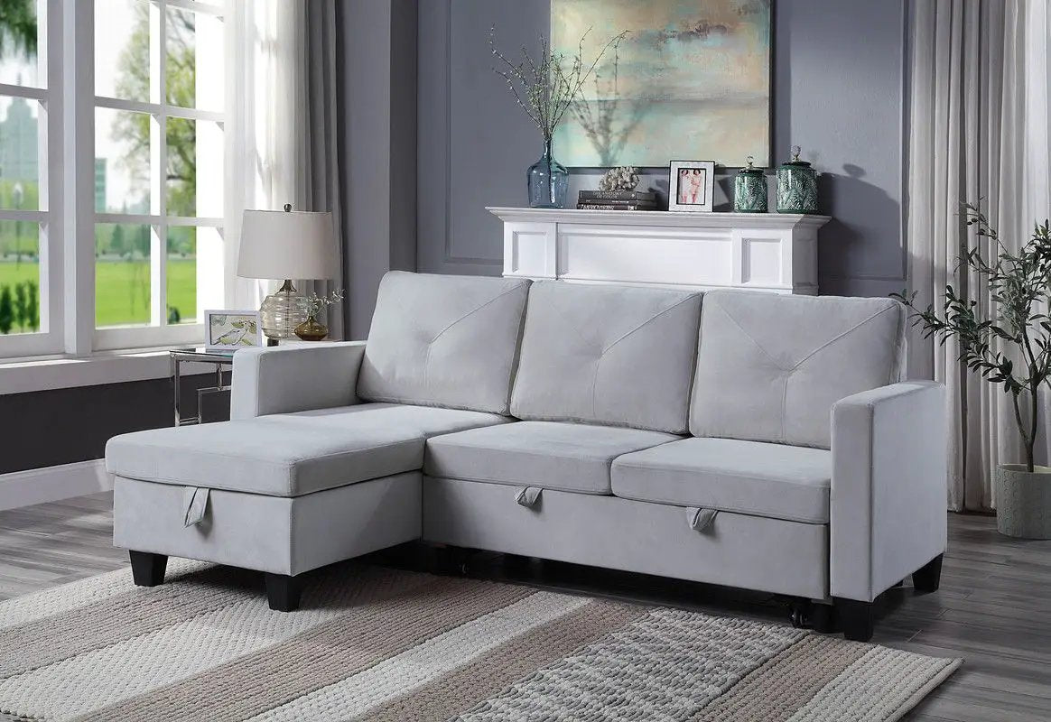 Nova - Reversible Sleeper Sectional Sofa With Storage Chaise by Unique Piece Furniture