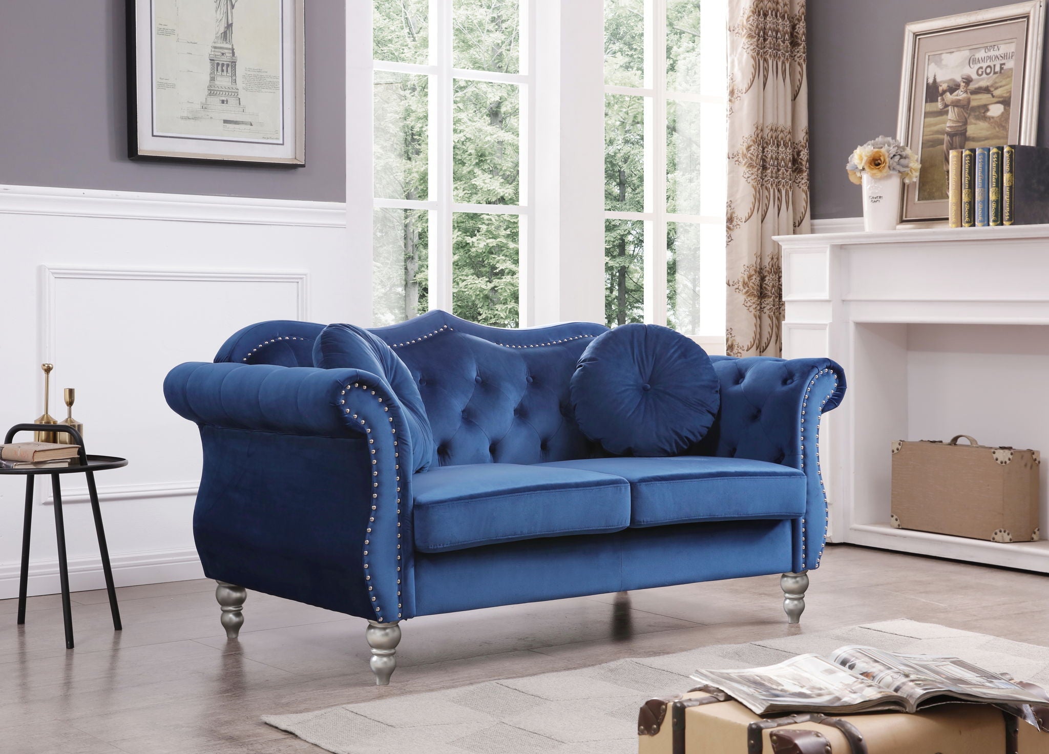 Stylish Flared Arm Loveseat by HouseOfZazla