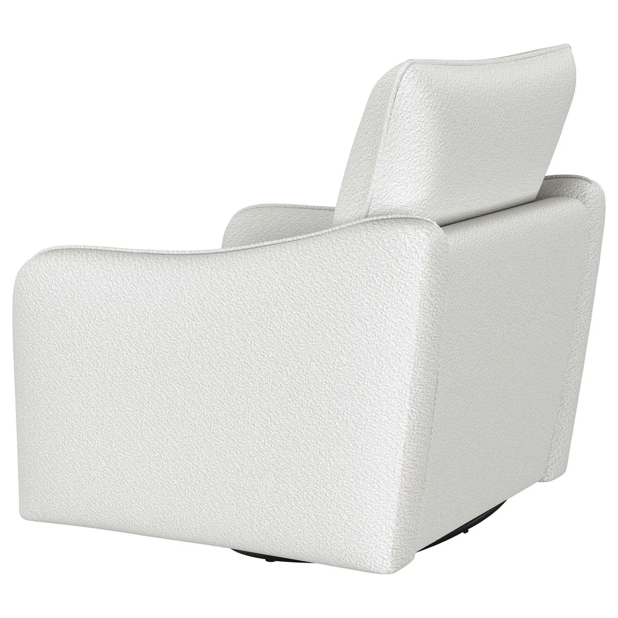 Madia Upholstered Sloped Arm Swivel Glider Chair Vanilla by Unique Piece Furniture