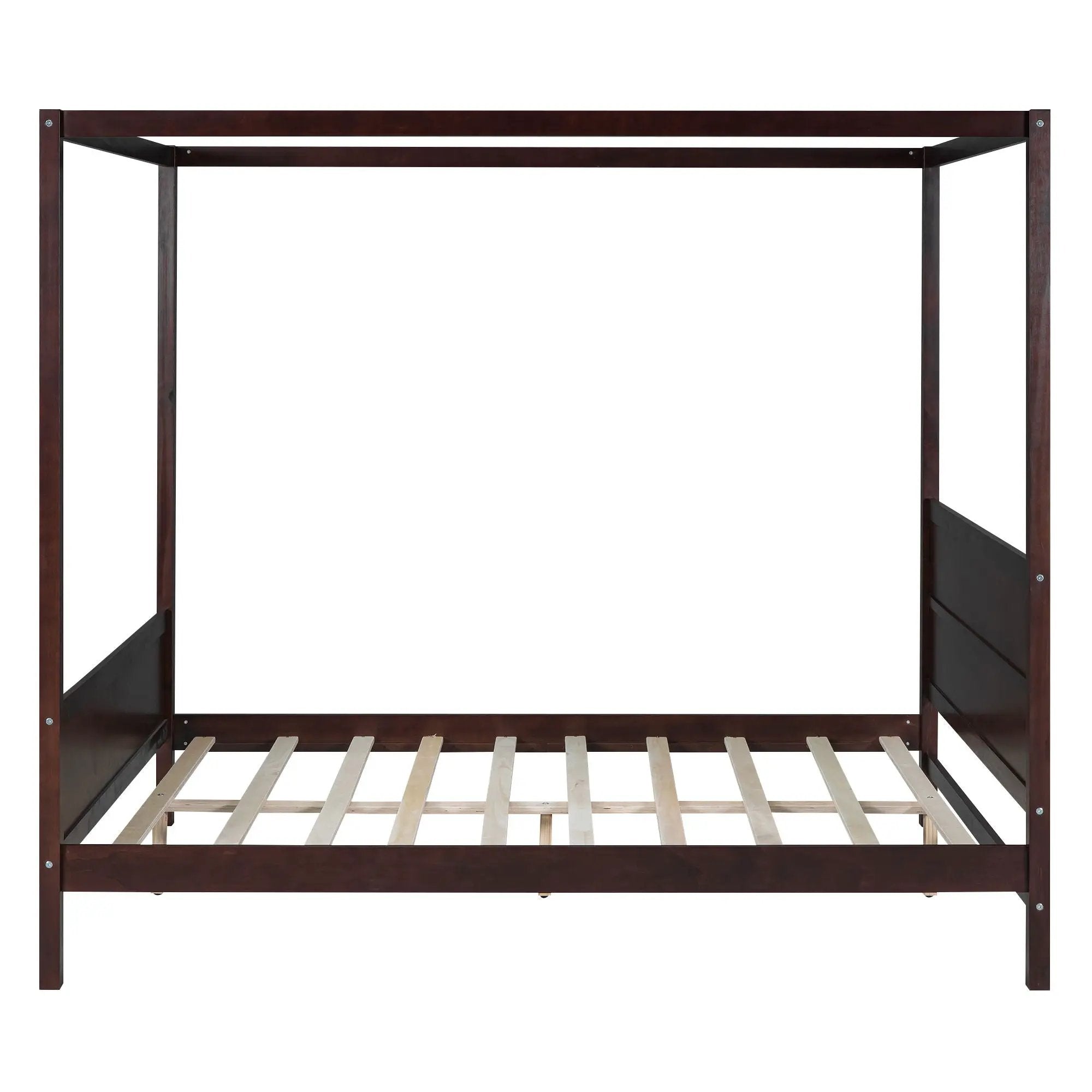 Canopy Platform Bed With Headboard And Footboard, Slat Support Leg by HouseOfZazla