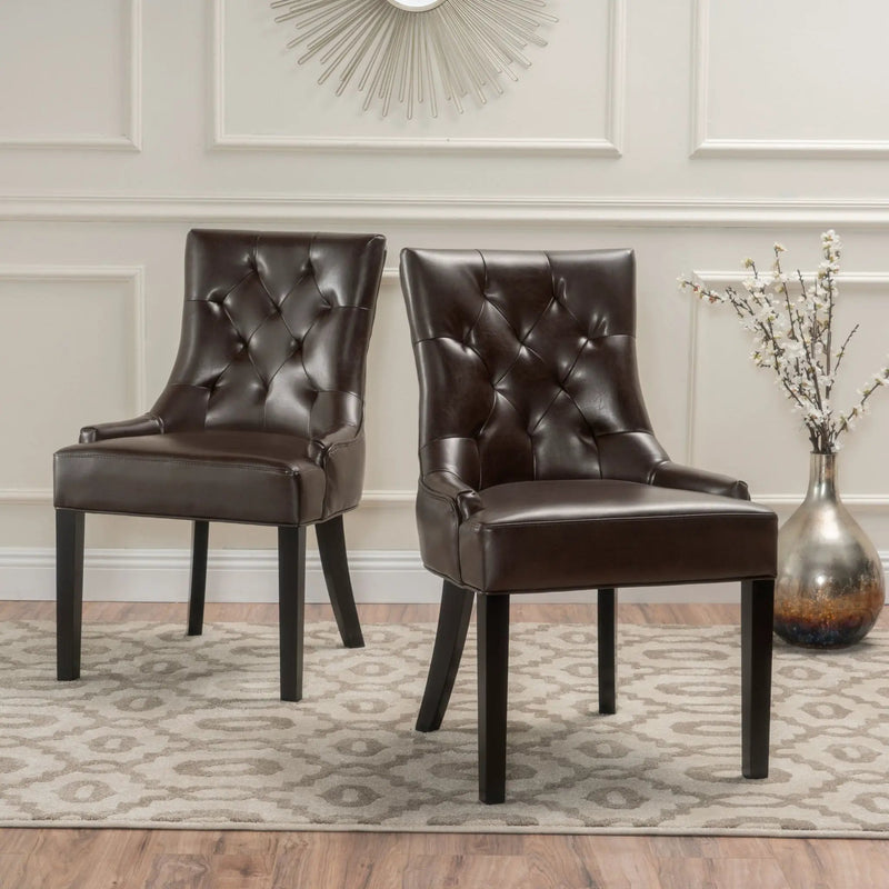 Contemporary Cheney Dining Chair Set with Tufted Design by HouseOfZazla