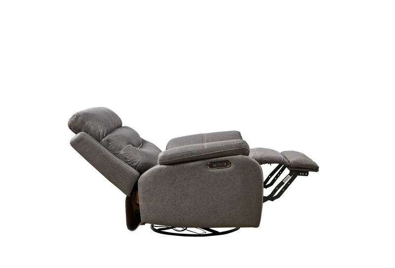 Liyasi - Dual Okin Motor Rocking And 240° Swivel Single Sofa Seat Recliner Chair Infinite Position, Head Rest With Power Function by HouseOfZazla