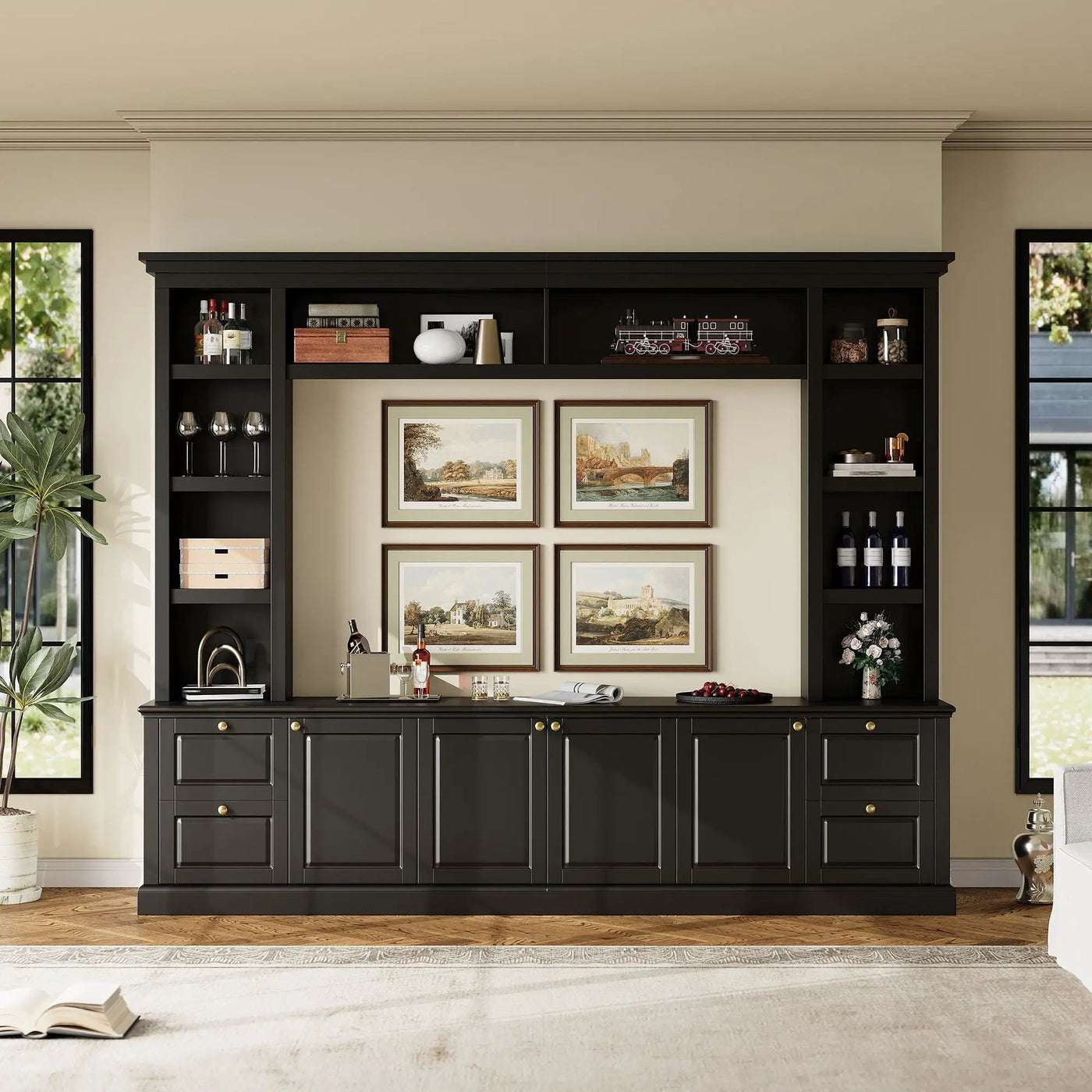 All-In-One TV Stand With Bookcase For TVs Up To 70" by Unique Piece Furniture