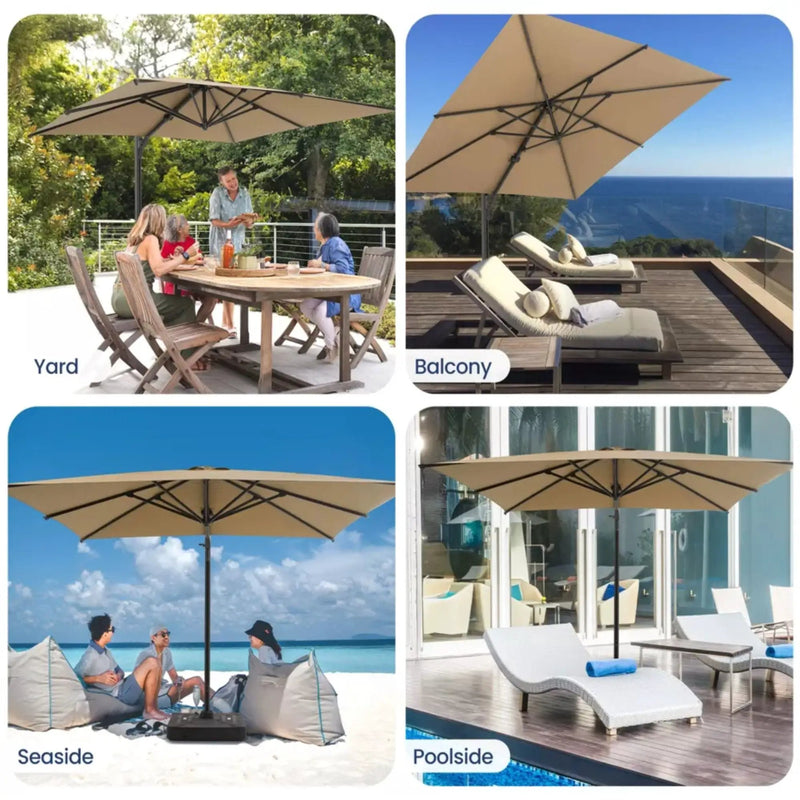 Round Cantilever Patio Umbrella With 360 Rotation & Infinite Tilt Adjustment by HouseOfZazla