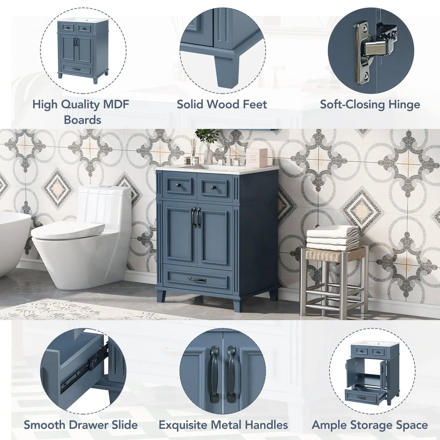 Bathroom Vanity With Sink, Storage Cabinet by Unique Piece Furniture