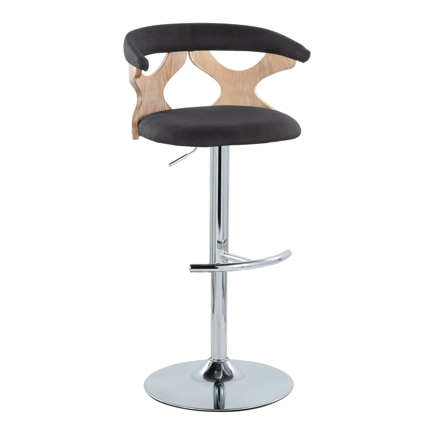 Gardenia - Contemporary Adjustable Barstool With Swivel / Rounded T Footrest (Set of 2) by HouseOfZazla
