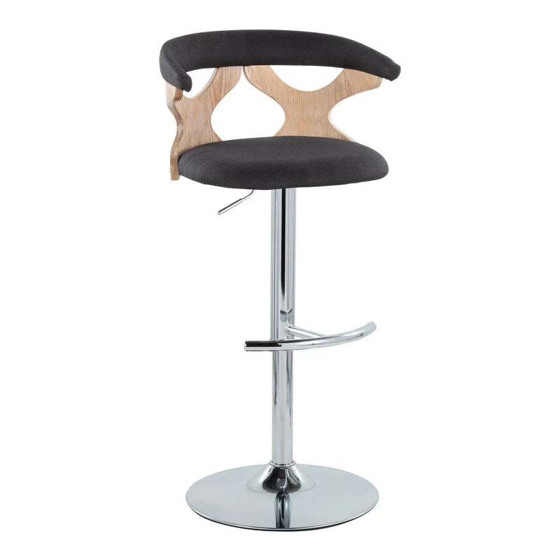 Gardenia - Contemporary Adjustable Barstool With Swivel / Rounded T Footrest (Set of 2) by HouseOfZazla