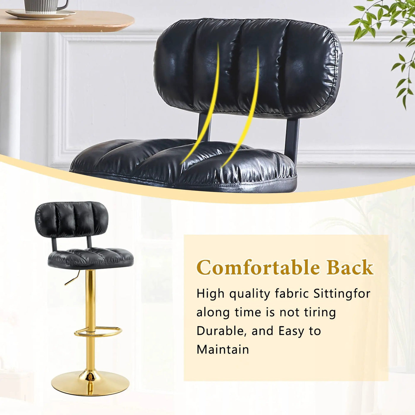 Adjustable Height Bar Stools & Footrest For Kitchen Island (Set of 2) by HouseOfZazla