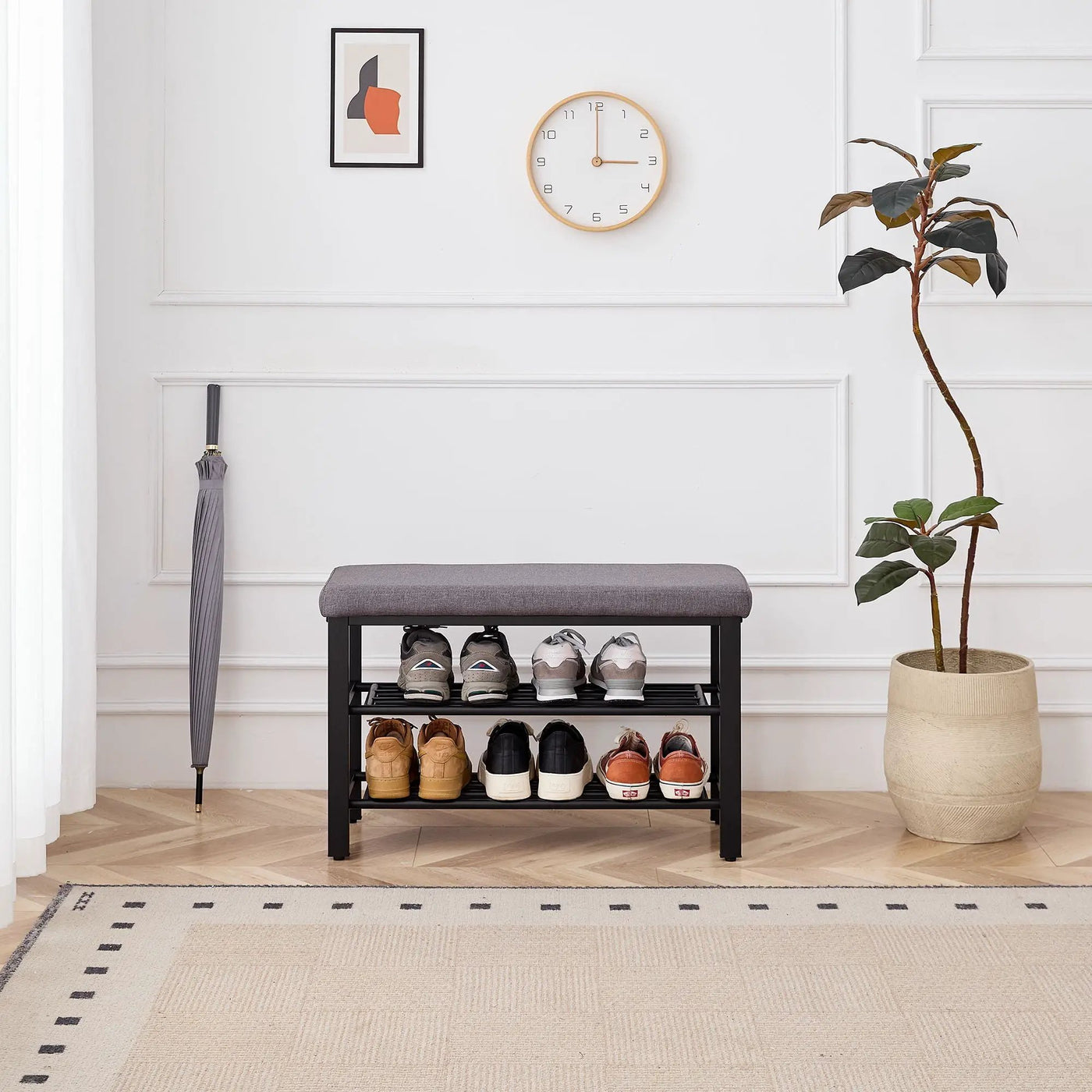 Shoe Bench With Cushion, Storage Seat For Entryway by Unique Piece Furniture