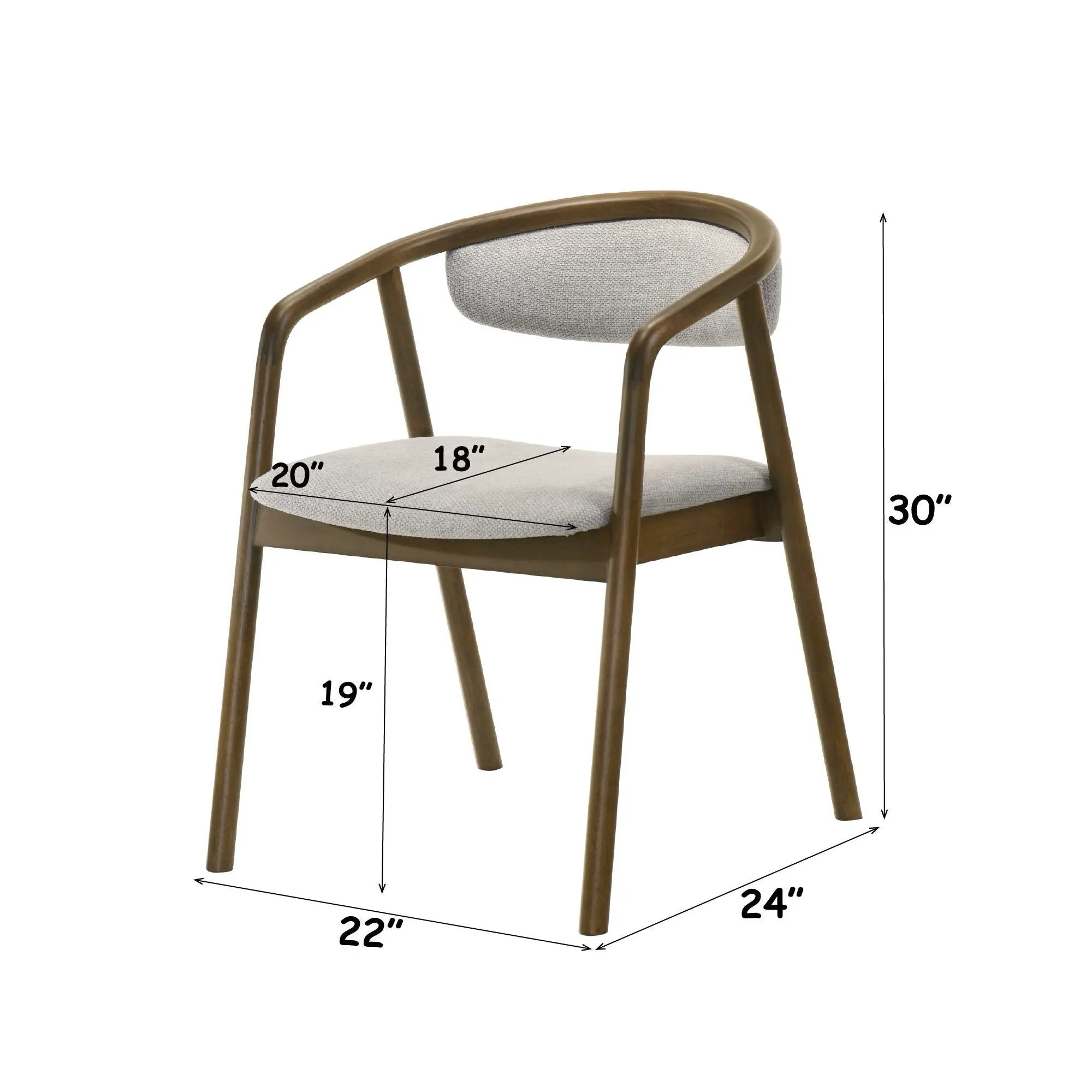 Delina - Side Chair - Gray / Walnut by HouseOfZazla