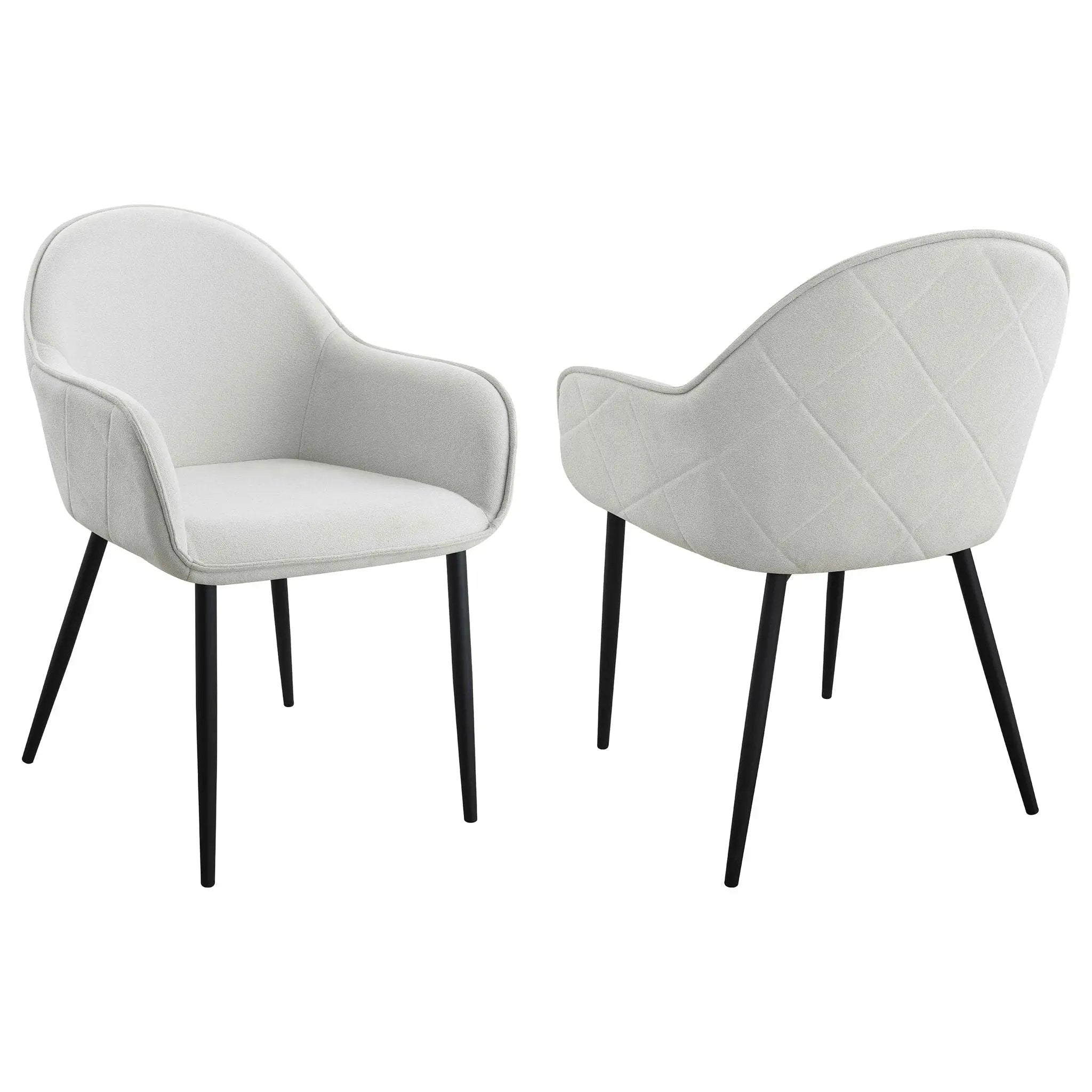 Emma Fabric Upholstered Dining Arm Chair Fog Grey (Set of 2) by Unique Piece Furniture