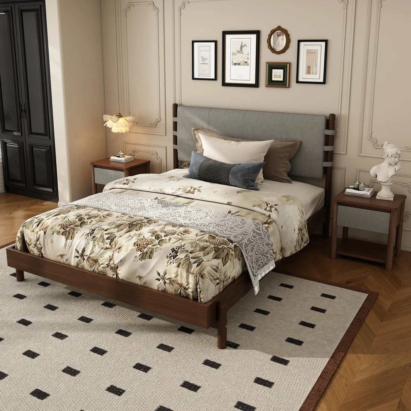 Modern Queen Bed Frame Set with 2 Nightstands by HouseOfZazla