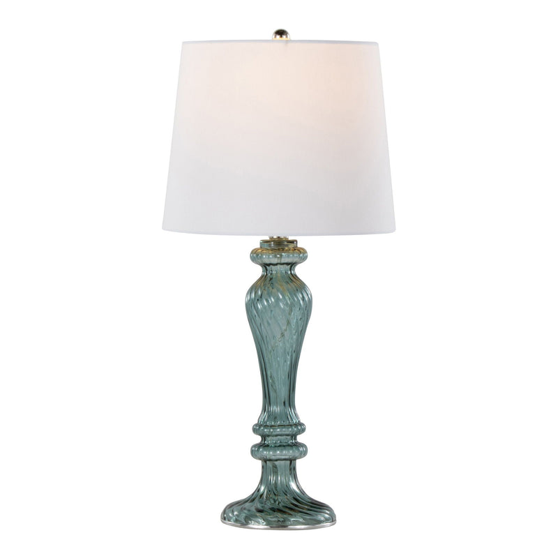 Windsor - Contemporary Table Lamp (Set of 2) - Clear Turquoise / Off White by HouseOfZazla