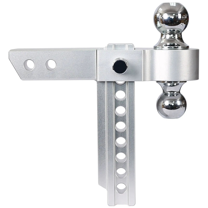 Alu - Adjustable Trailer Drop Hitch 2" Receiver 8" Adjustable - Silver by HouseOfZazla