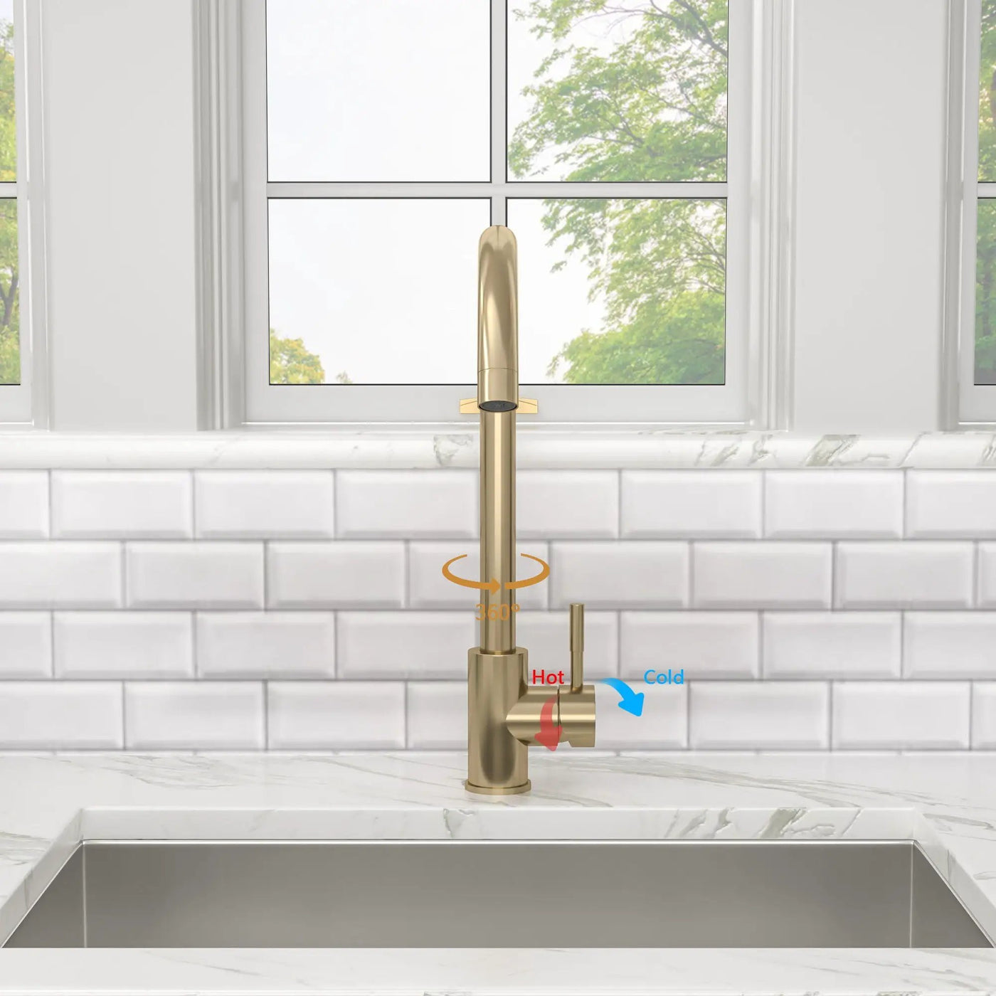 Modern Kitchen Sink Faucet With Single Handle by HouseOfZazla