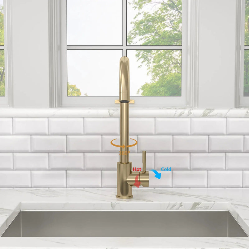 Modern Kitchen Sink Faucet With Single Handle by HouseOfZazla