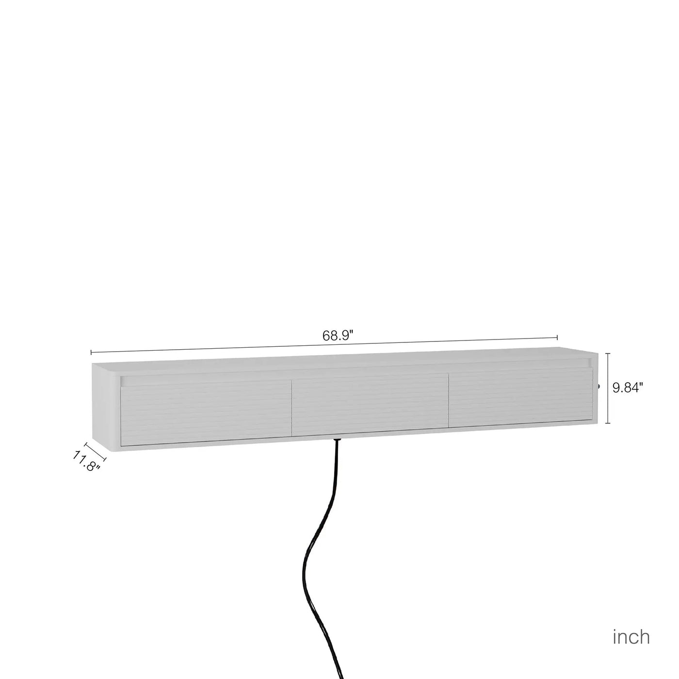 Floating TV Stand with LED Lights & Power Outlet by HouseOfZazla