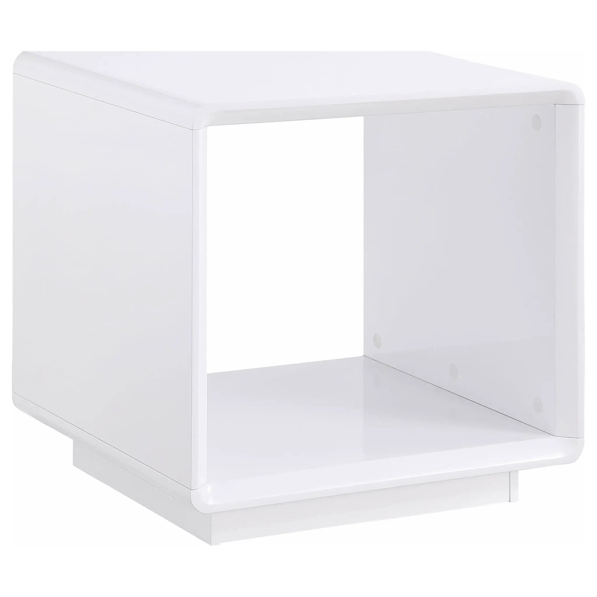 Paseo Square End Side Table White High Gloss by Unique Piece Furniture