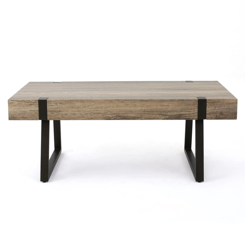 Abitha Coffee Table With Industrial Powder Coated Metal Legs by HouseOfZazla