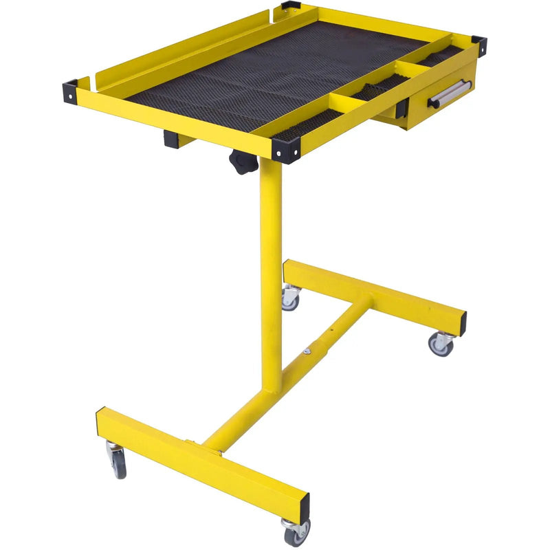 Adjustable Tear Down Work Table With Drawer For Garages, Repair Shops, And Diy, Portable, (4) 2.5" Swivel Casters, 220 Pound Capacity, Rubber Corners, Heavy Duty Steel by HouseOfZazla