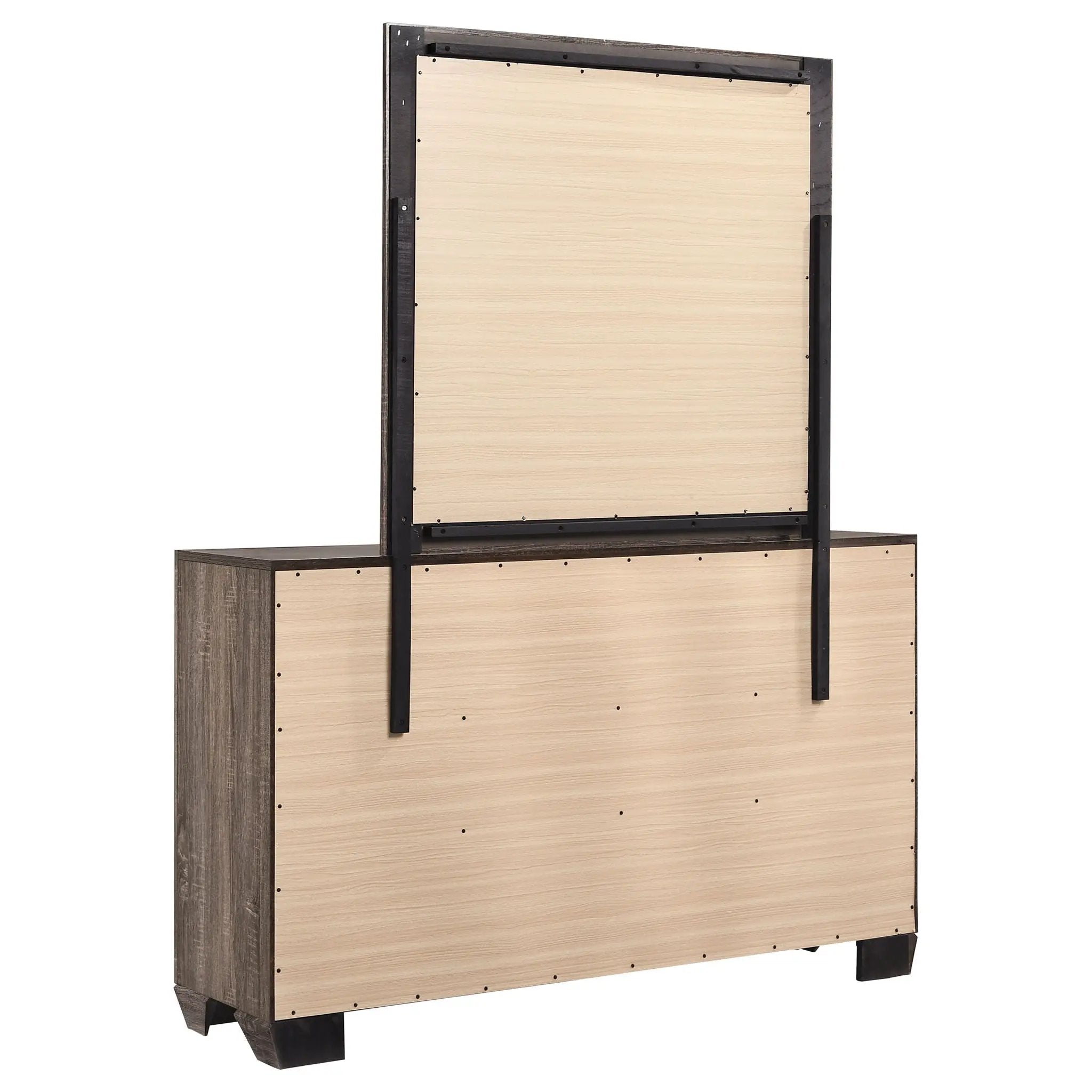 Kauffman 6-drawer Dresser with Mirror Washed Taupe by Unique Piece Furniture