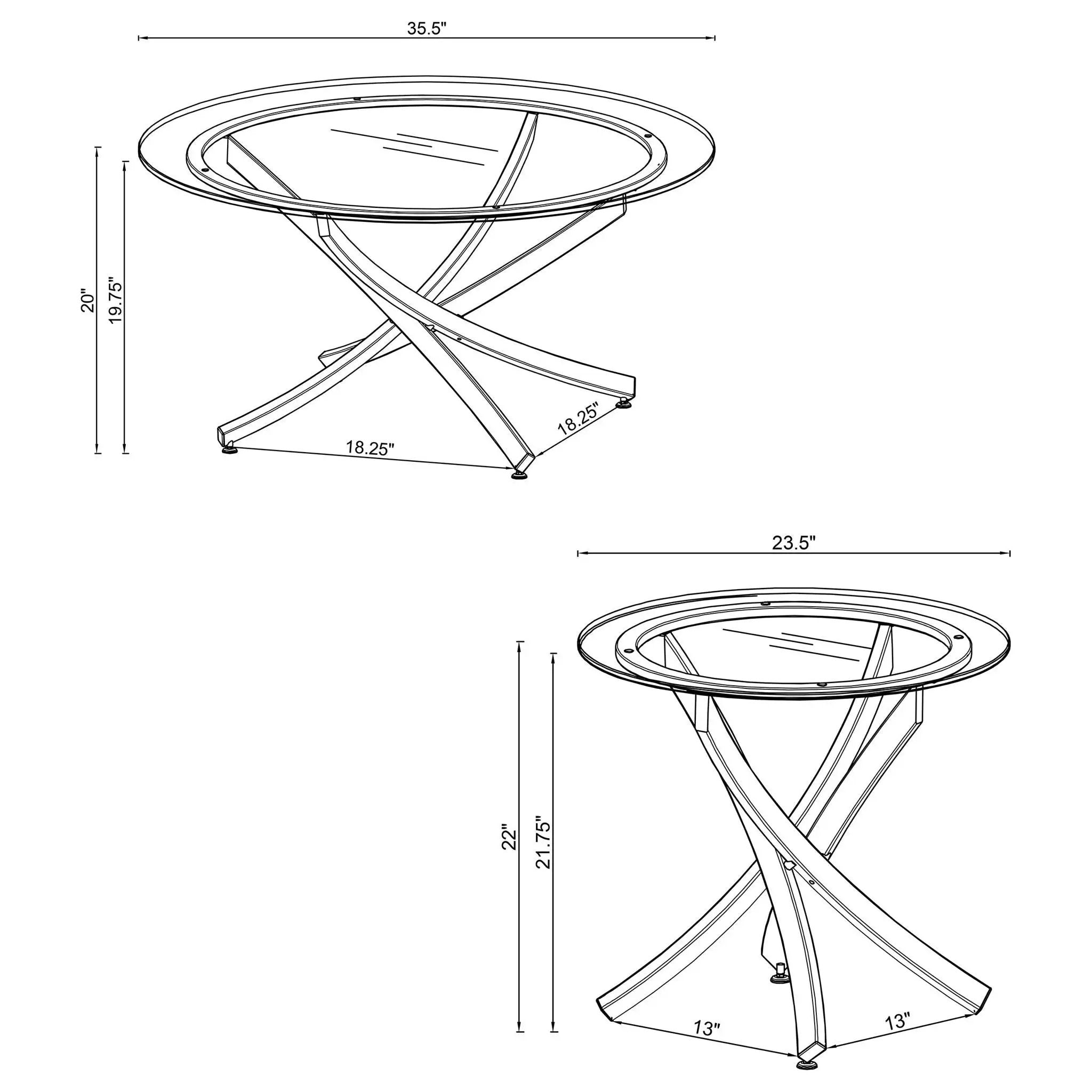 Brooke 3-piece Round Coffee and End Table Set Rose Brass by Unique Piece Furniture