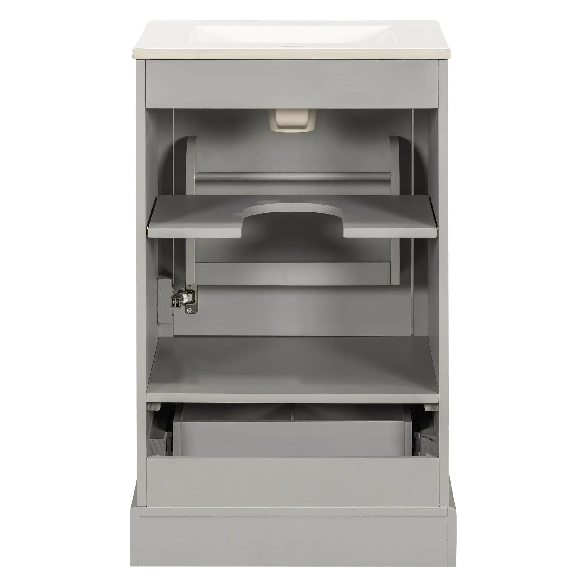 Bathroom Vanity With Sink, Soft Close Door, Adjustable U-Shaped Shelf