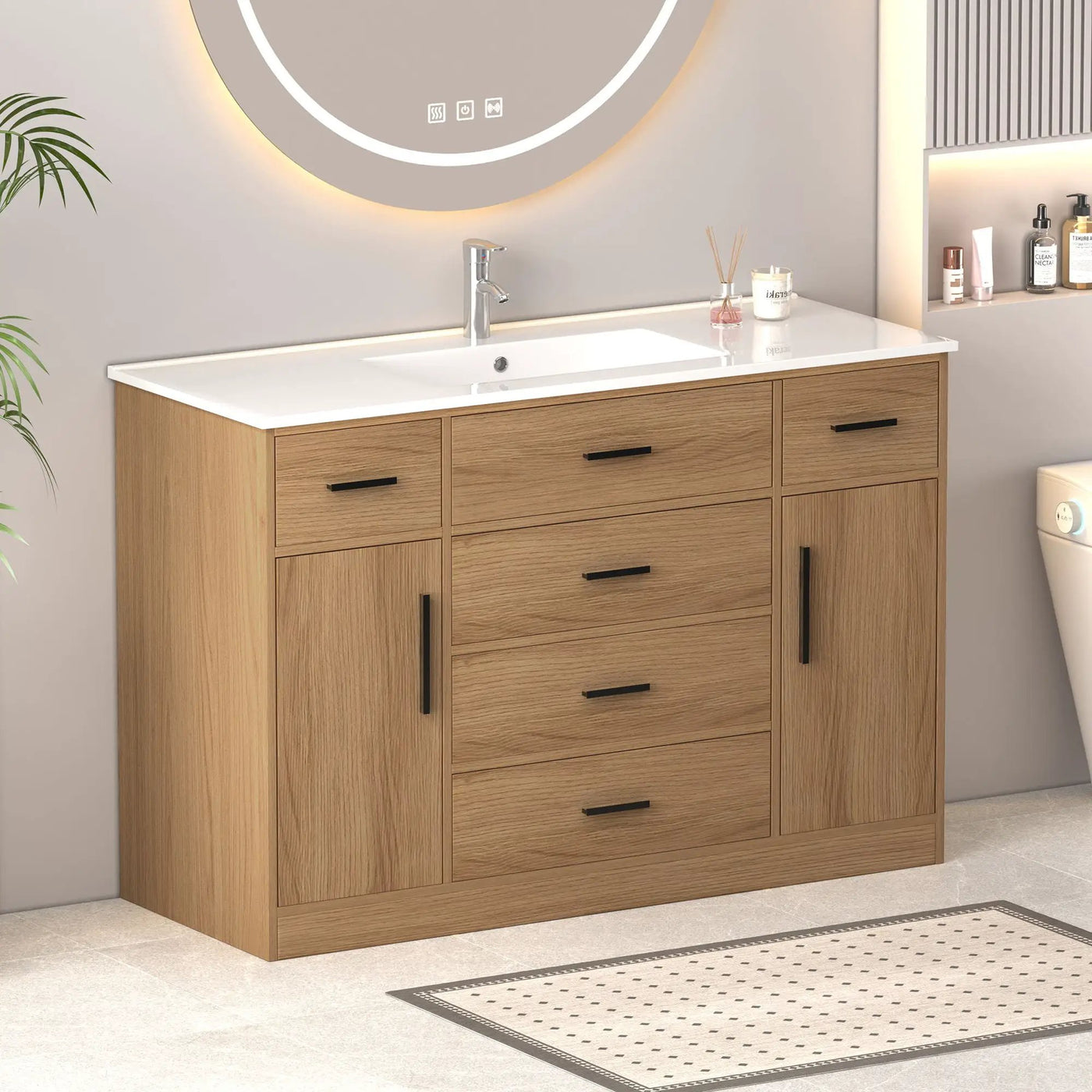Bathroom Vanity With Abundant Storage 2 Soft Close Doors And 6 Drawers by Unique Piece Furniture