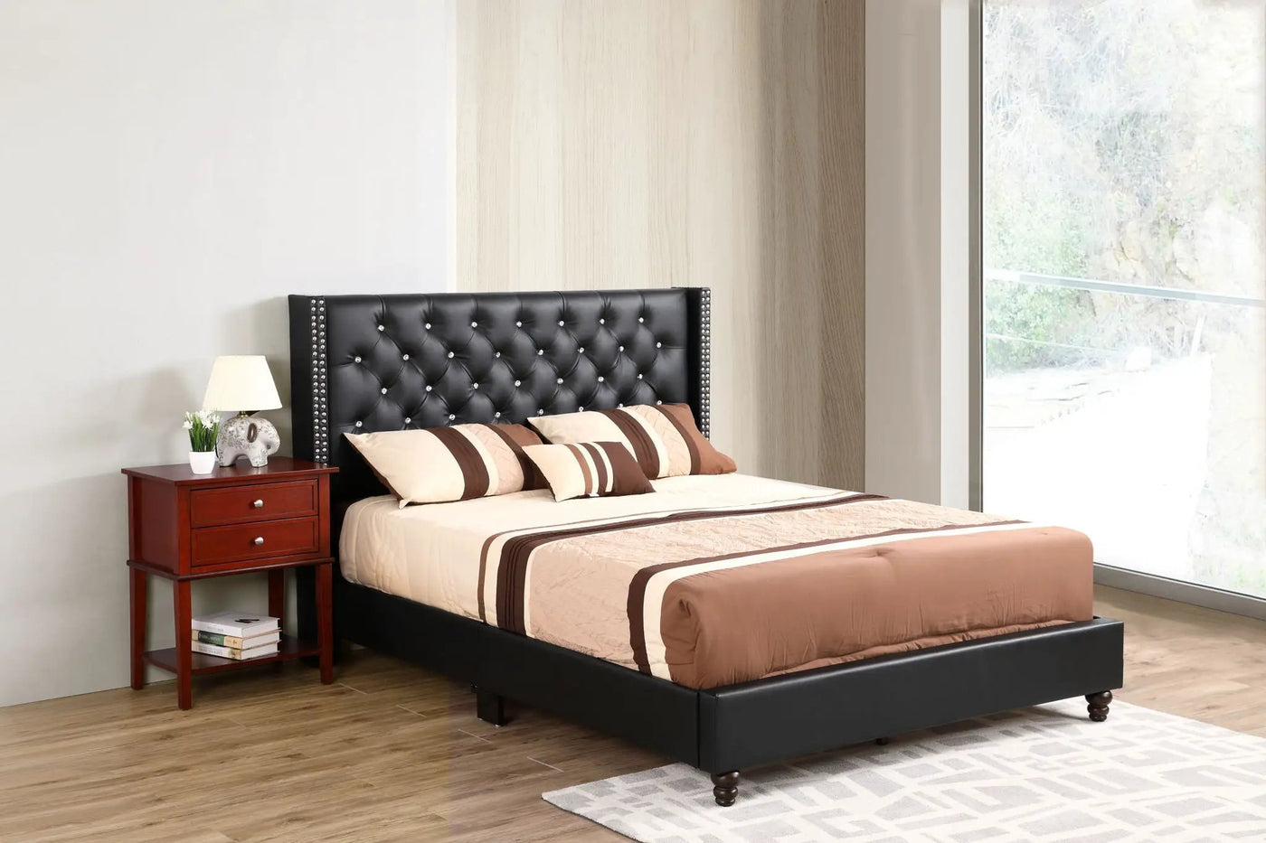 Upholstered Nailhead Trim Chic Bed by HouseOfZazla