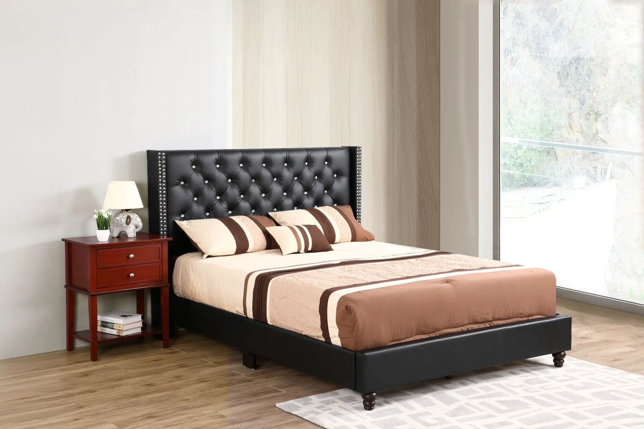Upholstered Nailhead Trim Chic Bed by HouseOfZazla