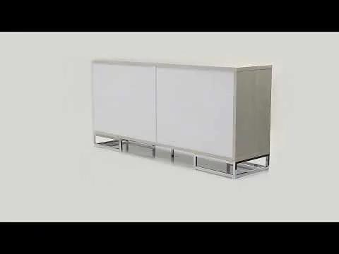 Liam - Console Cabinet - Blue Marble Print & Chrome by Unique Piece Furniture