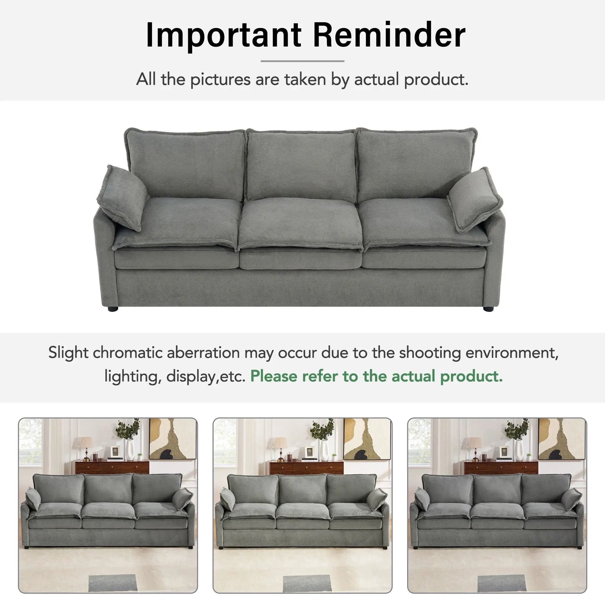 Modern Sofa Set With Double Layer Cushion And Side Storage Pockets by HouseOfZazla
