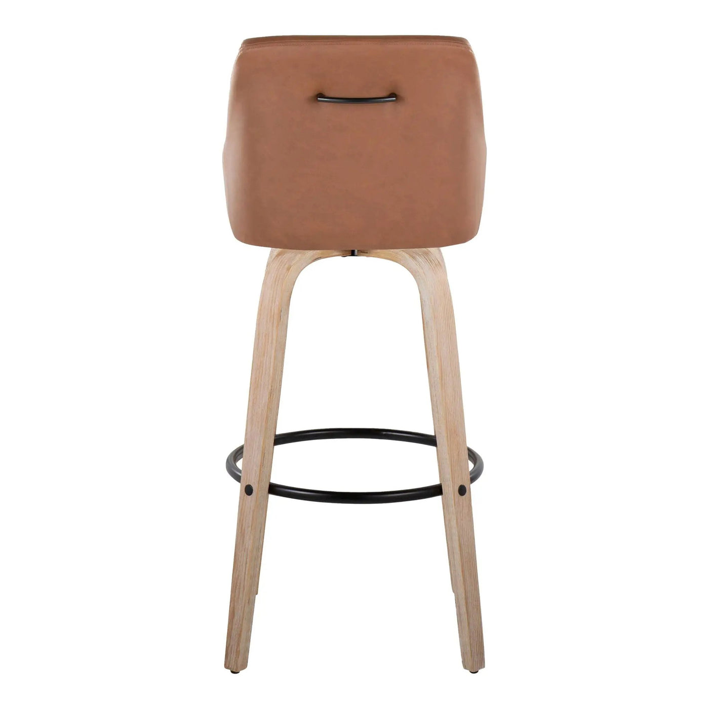Hannah - Transitional Fixed Height Barstool With Swivel With Round Footrest (Set of 2) by HouseOfZazla