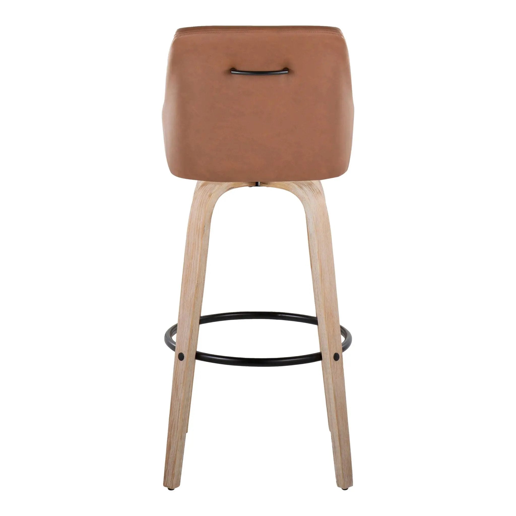 Hannah - Transitional Fixed Height Barstool With Swivel With Round Footrest (Set of 2) by HouseOfZazla