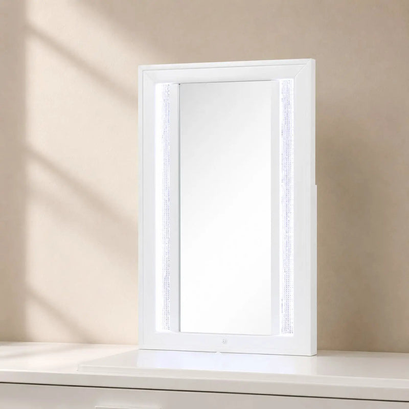 Abigale - Nightstand Top Mirror With LED Lighting (Only Mirror Top) - White by HouseOfZazla