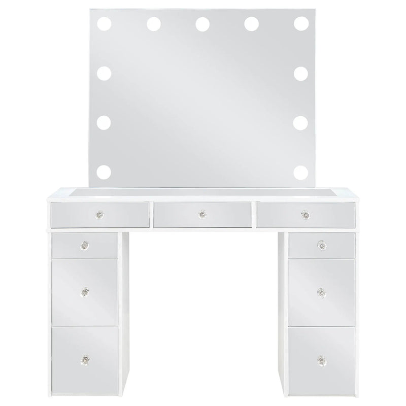 Regina Makeup Vanity Table Set with Lighting White by Unique Piece Furniture