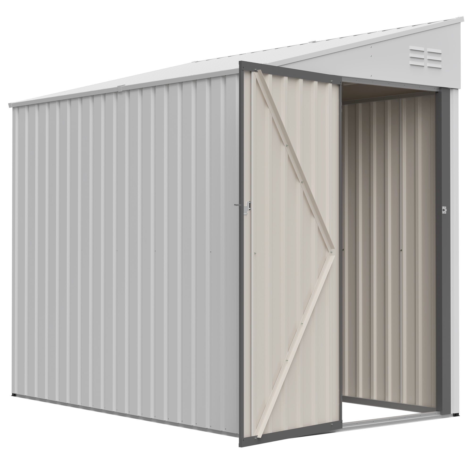 White 4' x 7' Lean-To Storage Shed by HouseOfZazla
