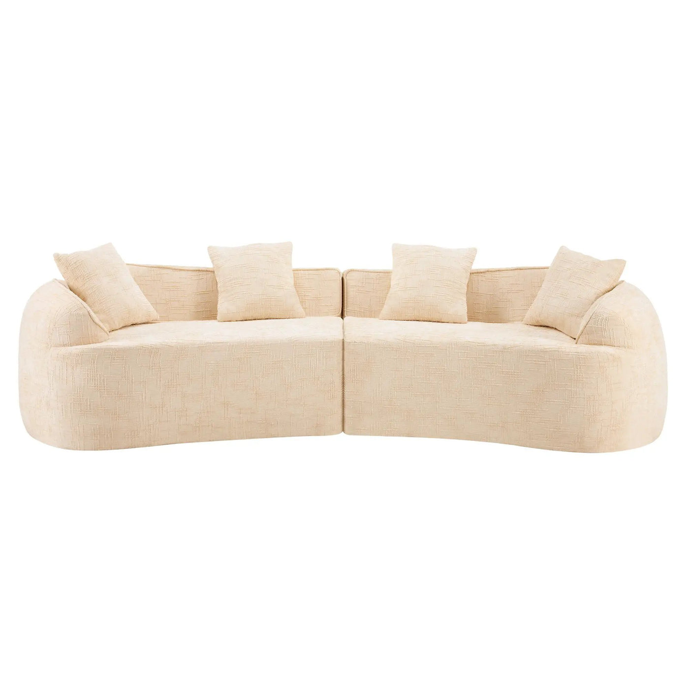 Curved Compressed Sofa, Nordic-Style Design For Living Room by HouseOfZazla