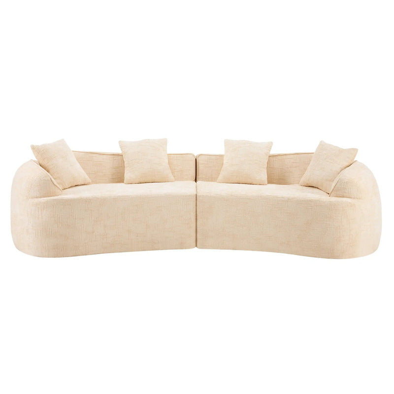 Curved Compressed Sofa, Nordic-Style Design For Living Room by Unique Piece Furniture